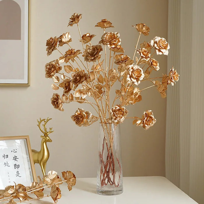 Golden Series Palm, Ginkgo & Eucalyptus Artificial Flower Arrangement – Wedding, Home, Christmas & Event Decor (67-84cm)