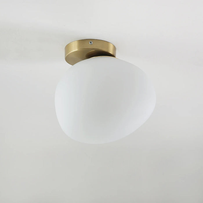 Modern Ceiling Light – White Acrylic Shade with Gold Finish for Dining Room, Bedroom, and Foyer – Stylish LED Lighting Fixture for Home Decor