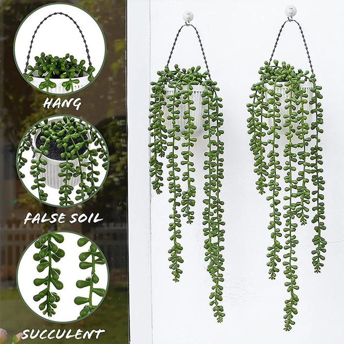 Artificial Fleshy Succulent Vine – Lifelike Ivy for Wall Hanging, Home Window, Garden, and Party Décor
