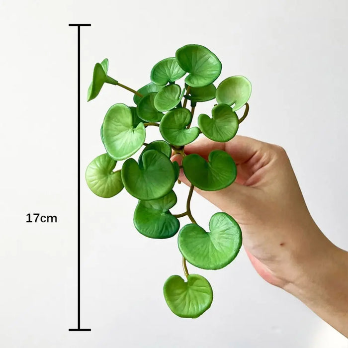 Soft Glue Artificial Green Copper Coin Grass – Faux Succulent Plant Wall Hanging for Home & Office Décor