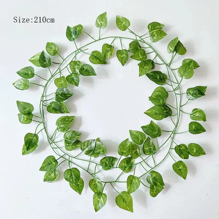 2.1m Artificial Ivy Leaf Garland – Lifelike Green Vine for Home, Garden, and Wedding Decoration – Silk Hanging Vine for DIY Projects and Party Décor