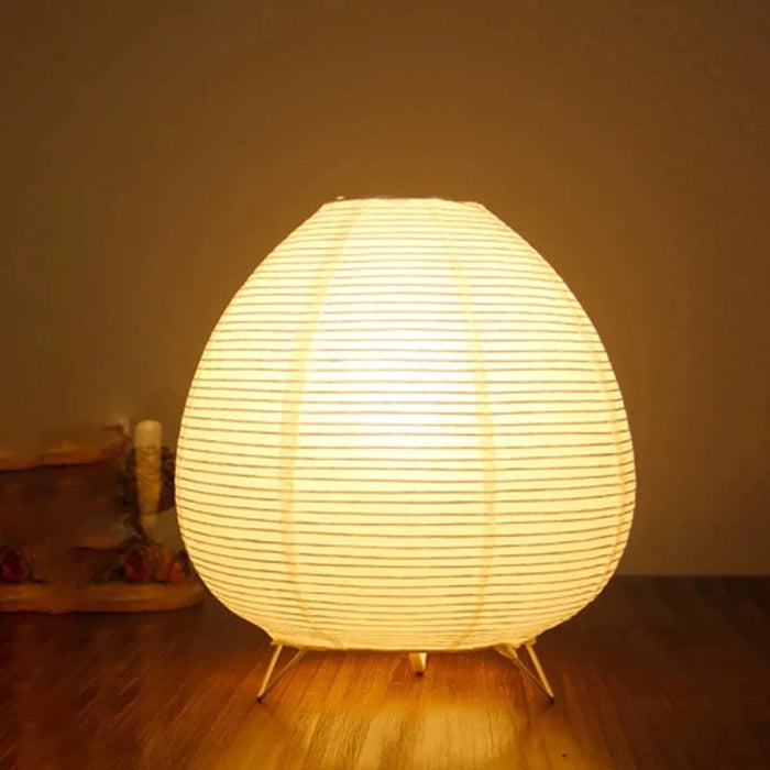 Japanese Rice Paper Lantern LED Table Lamp – Modern Tripod Floor Lamp for Living Room, Bedroom, Bedside, and Hotel Decor, E14 Bulb