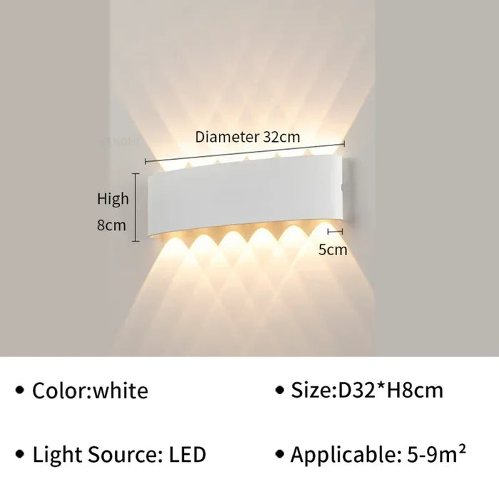 IP65 Waterproof LED Wall Lamp – Modern Outdoor Garden Sconce, Living Room Spotlight Lighting, Black Wall Mounted