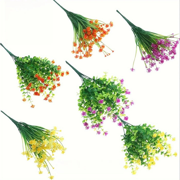 12/18/30/36 Pcs Artificial Flowers – UV Resistant, Multicolored Fake Flowers & Shrubs for Outdoor Window, Porch & Garden Décor
