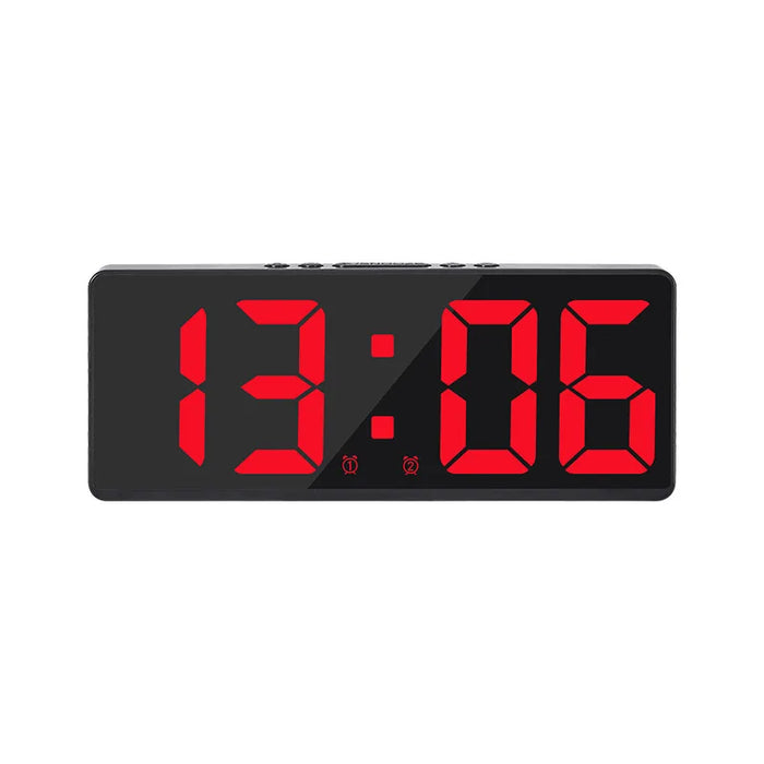 Voice Control Digital Alarm Clock with Temperature Display – Snooze, Night Mode, Dual Alarms, 12/24H LED Clock with Anti-Disturb Feature