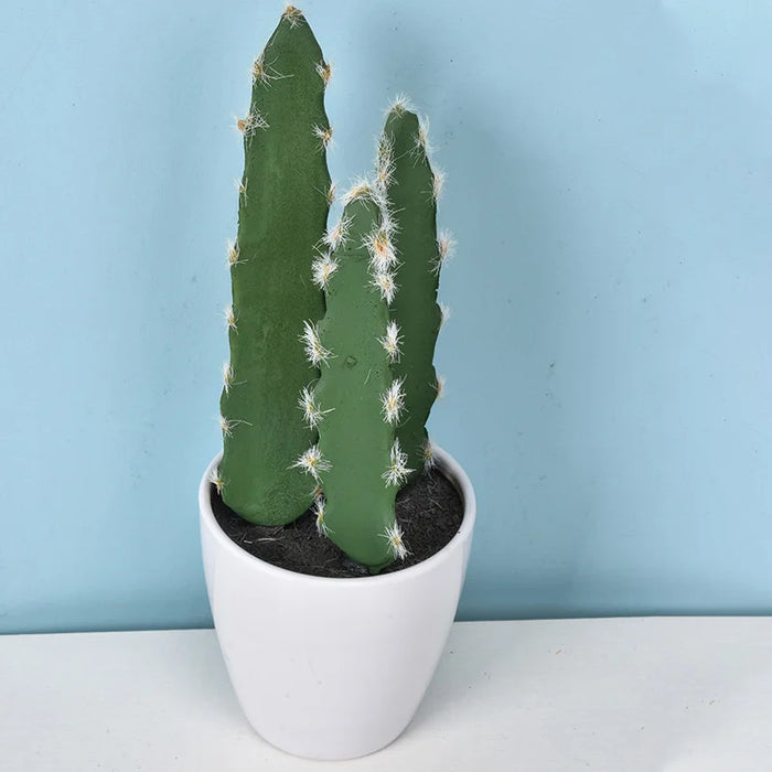 Mini Fake Plastic Cactus Bonsai – Realistic Artificial Succulent Plant for Home, Office, Living Room, and Desk Decor (No Pot)