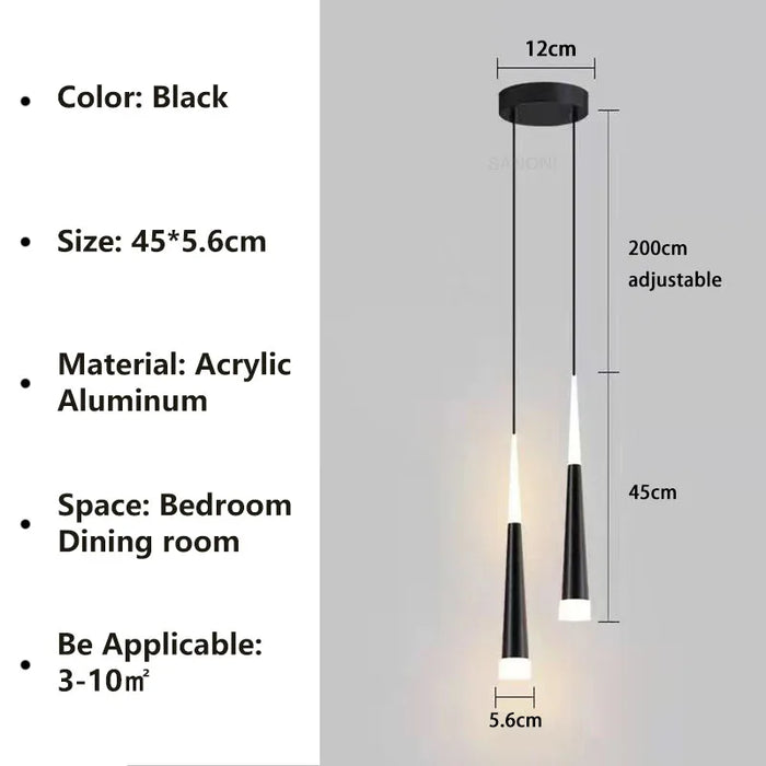 Nordic LED Pendant Lamp – Long Hanging Wire Chandelier for Bedroom, Living Room, Dining Room, and Study – Modern Home Decor Light Fixture