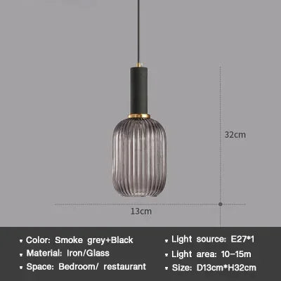 Modern Nordic Glass Pendant Light – Single Head LED Hanging Lamp for Dining Room, Bedroom, Cafe, and Study – White, Green, Cognac & More