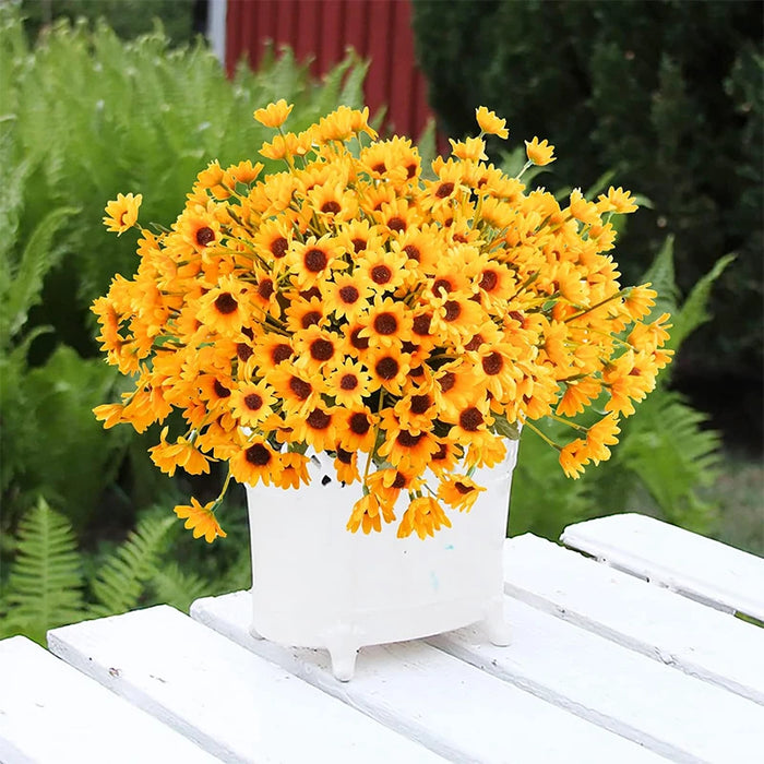 3 Forks 22 Heads Artificial Daisy Bouquet – High-Quality Silk Flowers for Wedding, Home, and Autumn Decorations