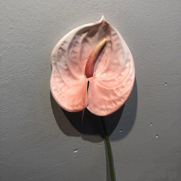 57CM Artificial Anthurium Flower – Realistic Faux Single Stem Flower for Wedding, Home, and Party Decoration