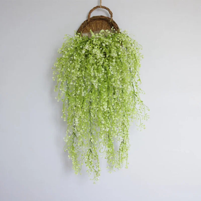 80cm Artificial Rattan Golden Bell Willow Flower - Plastic Wedding and Home Bar Wall Hanging Decoration