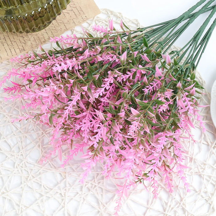 Artificial Lavender Bouquet – Plastic Fake Flowers for Wedding, Home & Garden Decoration, Bridal Bouquet, Photography Props