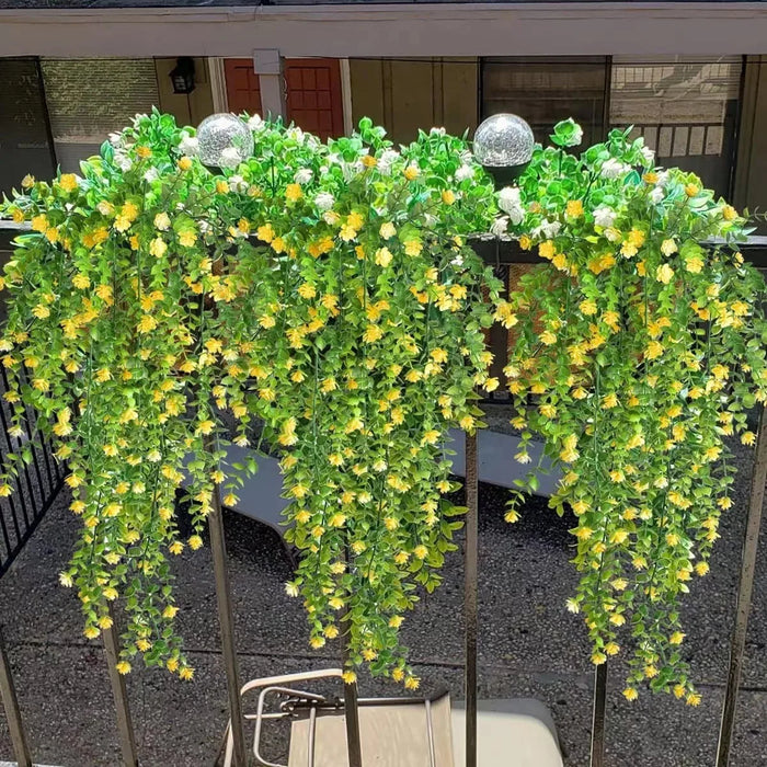 Artificial Eucalyptus Flower Garland – Realistic Faux Drooping Vine for Home, Wedding, and Garden Outdoor Wall Hanging Decoration