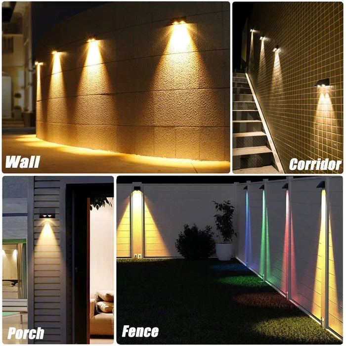 Solar Wall Light LED Outdoor Lamp – Waterproof, Solar-Powered, 1/2/3/4 LED Beads for Porch, Balcony, Courtyard, and Fence Decor