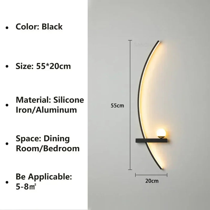 Nordic LED Wall Lamp – Modern Stripes Wall Sconce for Bedroom, Living Room, Study, and Stairs – Indoor Lighting Fixture with Up & Down Luster