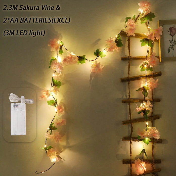 180CM Artificial Sakura Flowers Vine – Wedding Garden Arch, Home Party Decoration, Christmas Bridal Silk Flowers