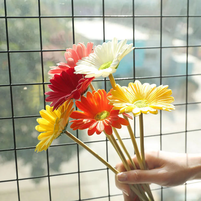 38.5cm PU Artificial Gerbera Flowers – Wedding & Home Decoration, Silk Fake Flower Branches for INS Style Decor