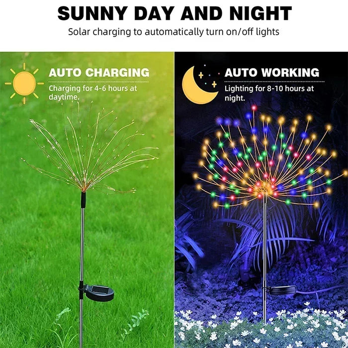 Solar LED Firework Fairy Lights – Outdoor Garden Decoration for Patio, Yard, Pathway, Christmas, Wedding & Holiday