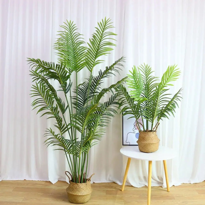 Large Artificial Palm Tree – Tropical Monstera Branch with Green Plastic Leaves for Home, Garden & Outdoor Decor