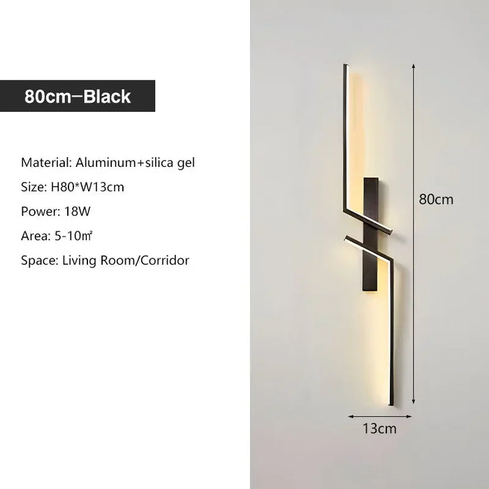 Modern Black and Gold LED Wall Lamp – Wall Mounted Lighting for Corridor, Bedroom, Living Room, and Indoor Spaces