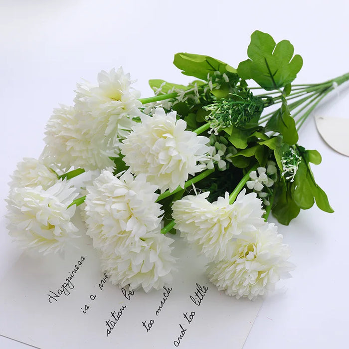Nordic Artificial Hydrangea Camellia Bouquet – Realistic Silk Flower for DIY Home, Wedding, and Table Decorations