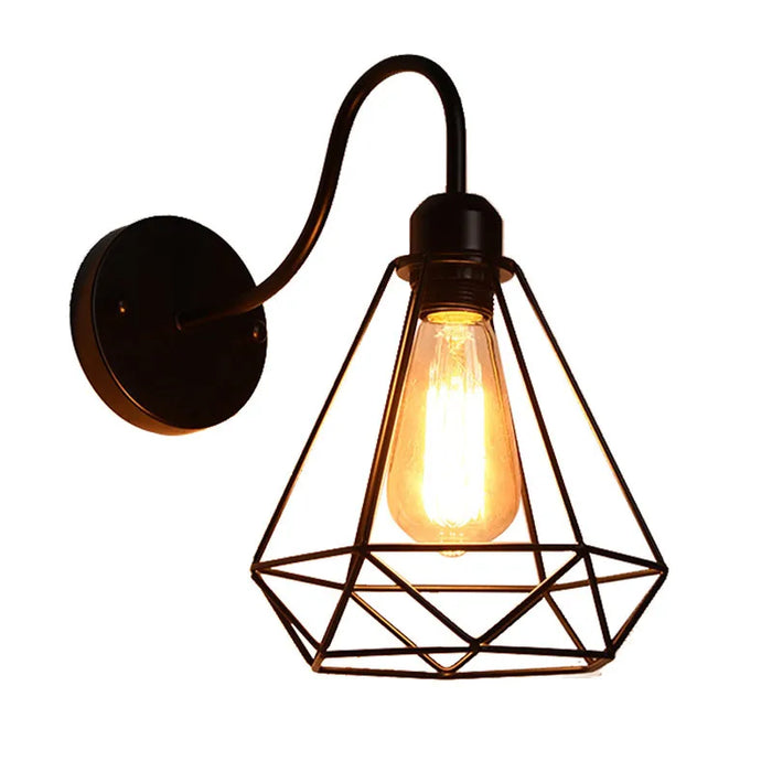 Retro Industrial Wall Light – Vintage Metal and Wood Wall Lamp for Aisles, Restaurants, and Bars