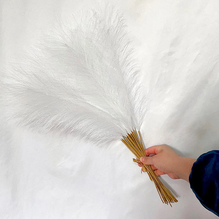 10pcs Artificial Pampas Grass – Blue Fake Reed Flowers for Wedding, Home, Party, and Vase Decoration