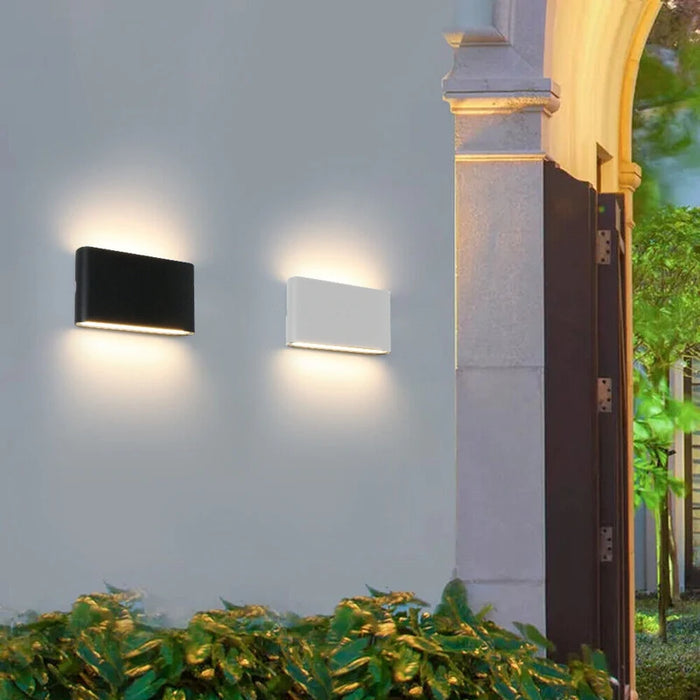 Aluminum LED Wall Lamp – IP65 Waterproof Up and Down Wall Light for Outdoor and Indoor Use, 6W/12W for Garden, Porch, Living Room, Stairs, and Corridor Lighting (Warm/White Light)