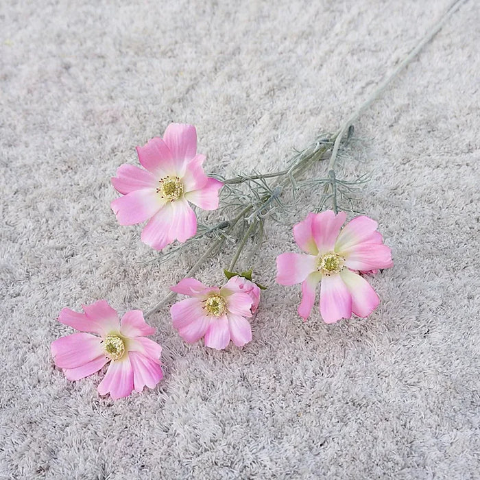 6-Head Artificial Cosmos Flowers – Silk Floral Home Decor for Living Room, Weddings, and Special Events