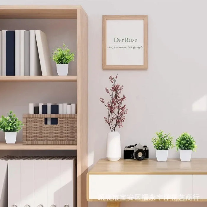Artificial Bonsai Green Eucalyptus Flower Potted Plant – Fake Plant for Indoor, Outdoor, Home, Bedroom, and Garden Decoration