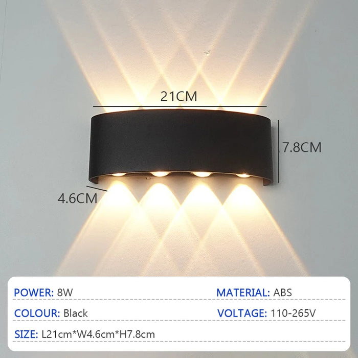 Modern LED Wall Light – Waterproof Indoor & Outdoor Wall Lamp for Living Room, Corridor, Garden, Porch, and Courtyard (Warm/White Light, IP65, 2W–10W Options)