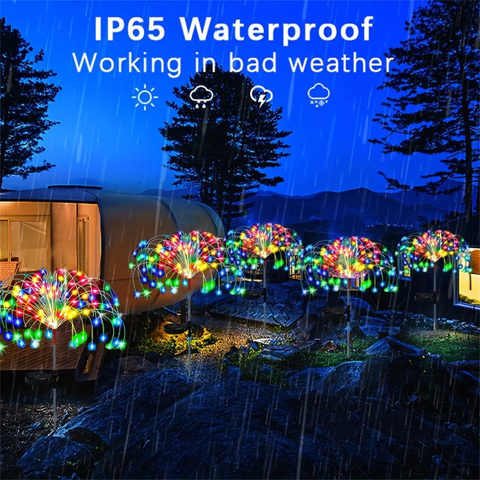 200 LED Solar Firework Lights – Waterproof Outdoor Sparklers with 8 Lighting Modes for Backyard, Pathway, and Garden Decoration