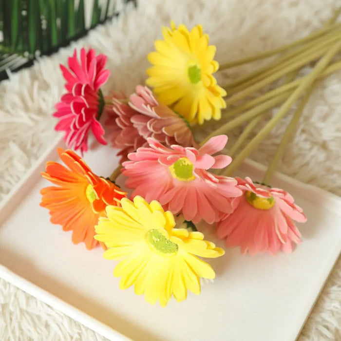 38.5cm PU Artificial Gerbera Flowers – Wedding & Home Decoration, Silk Fake Flower Branches for INS Style Decor