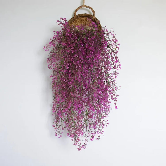 80cm Artificial Rattan Golden Bell Willow Flower - Plastic Wedding and Home Bar Wall Hanging Decoration