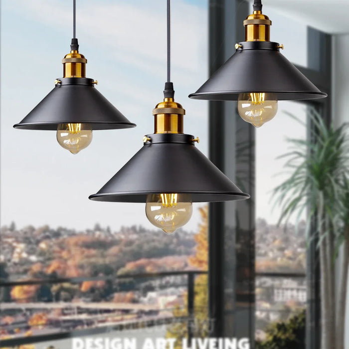 Vintage LED Iron Pendant Light – Retro Chandeliers for Loft, Kitchen, Dining Room, and Bedroom Home Lighting