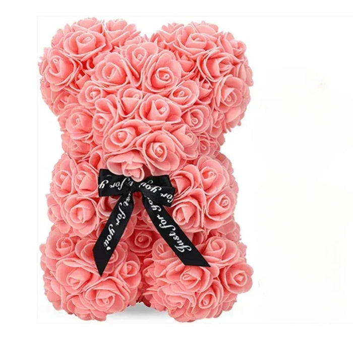 Artificial Eternal Rose Teddy Bear - Romantic Gift for Mother's Day, Valentine's Day, Birthday & Anniversary - Perfect Home Decoration