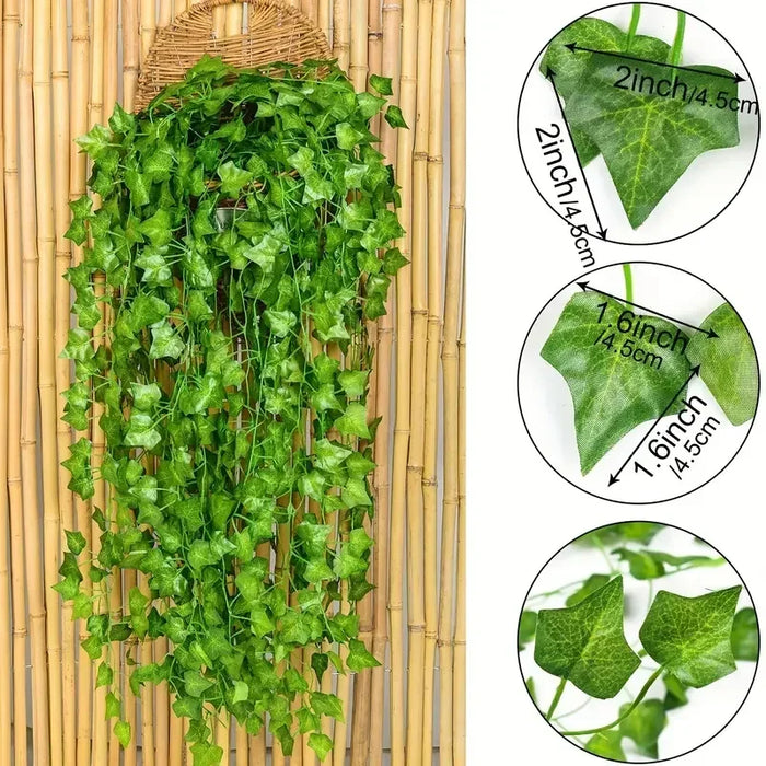 30pcs Artificial Ivy Vine Garland – Fake Green Leaves Hanging Creeper for Garden, Wedding, Party, and Home Decor