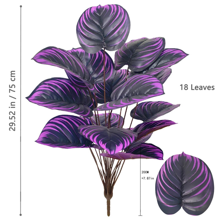 60-105cm Artificial Water Lily & Apple Leaf Potted Plant – Purple Violin Leaf Ornament for Home, Office, and Event Decor
