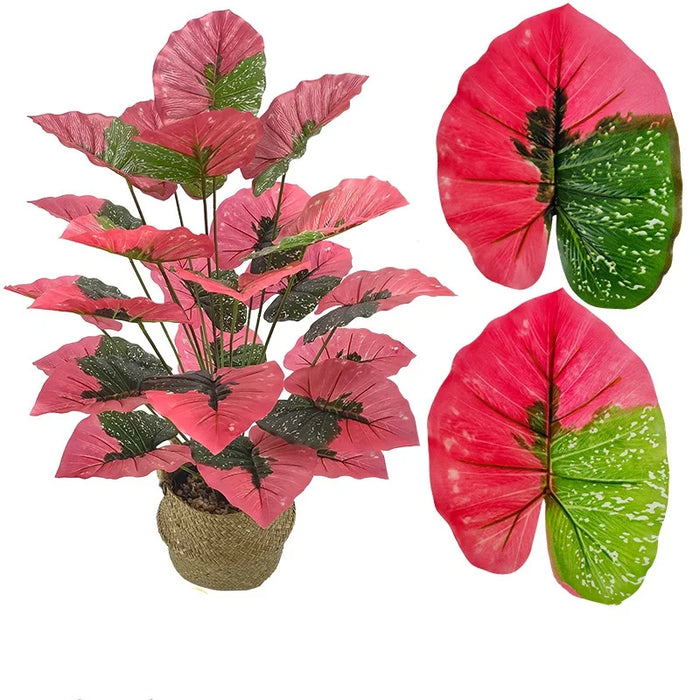 Red Leaf Artificial Flower Bonsai Plant – Fake Potted Decor for Home, Office, Weddings, and Parties