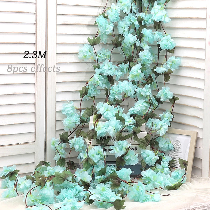 180CM Artificial Sakura Flowers Vine – Wedding Garden Arch, Home Party Decoration, Christmas Bridal Silk Flowers