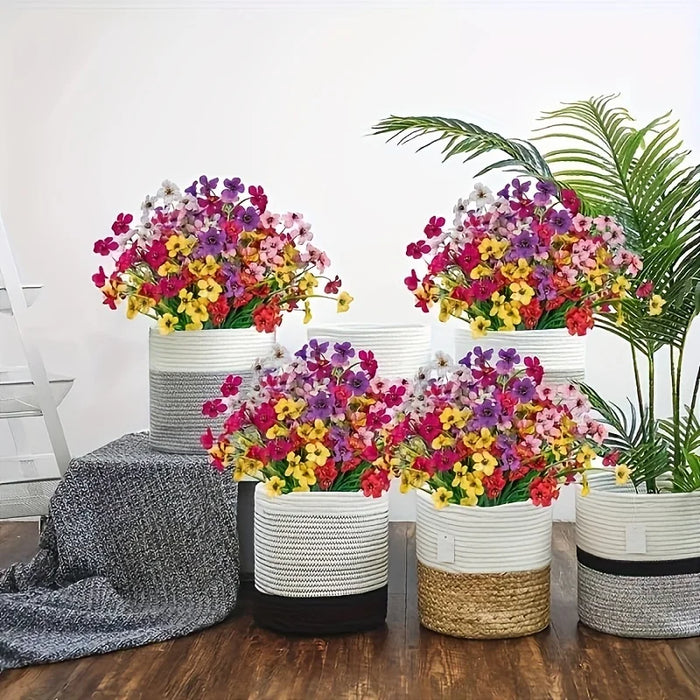 12pcs Outdoor Artificial Flowers – UV Resistant Fake Flowers for Garden, Porch, Window Box, Home, Wedding & Festive Decor