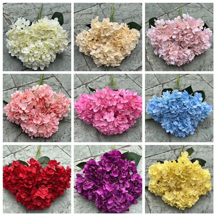 Artificial Silk Hydrangea Flower Bouquet – DIY Wedding, Party, and Home Decor – Large Hydrangea Heads for Bridal Bouquets and Floral Arrangements