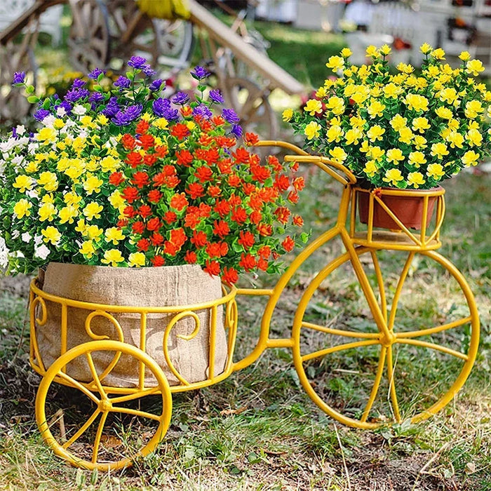20 Bundles UV Resistant Outdoor Artificial Flowers – Faux Plastic Flowers for Home, Garden, and Wedding Décor