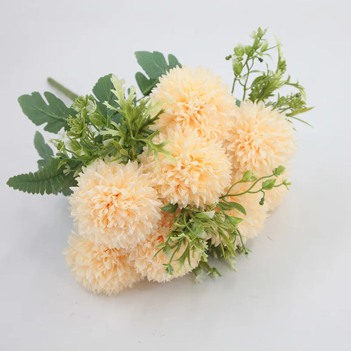 Large Artificial Chrysanthemum Flower Balls – 12 Forks, 8 Heads, 48cm Wedding & Home Décor, Faux Flowers Bouquet