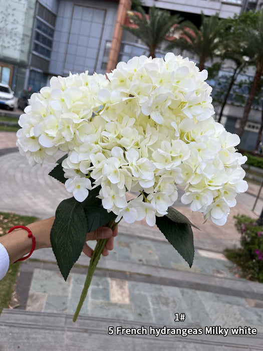 Artificial Silk Hydrangea Flower Bouquet – DIY Wedding, Party, and Home Decor – Large Hydrangea Heads for Bridal Bouquets and Floral Arrangements
