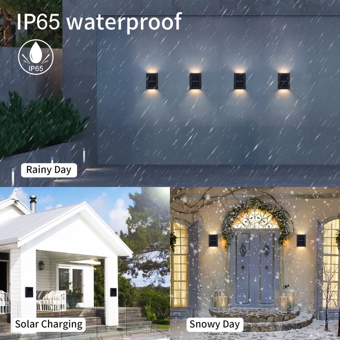 Solar Wall Lamp – Waterproof Solar LED Lights for Garden, Yard, Porch, and Sidewalk with Up and Down Illumination