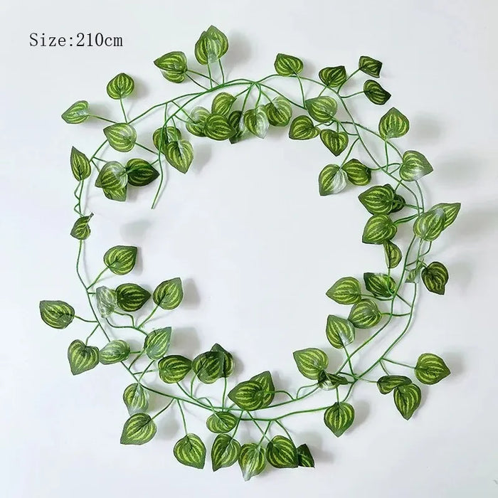 2.1m Artificial Ivy Leaf Garland – Lifelike Green Vine for Home, Garden, and Wedding Decoration – Silk Hanging Vine for DIY Projects and Party Décor