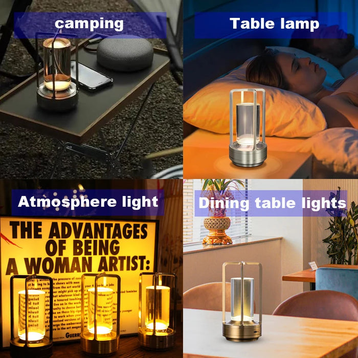 RGB LED Desk Lamp – USB Charging, Touch Control, and Multiple Color Options for Bedroom, Outdoor, and Camping Use