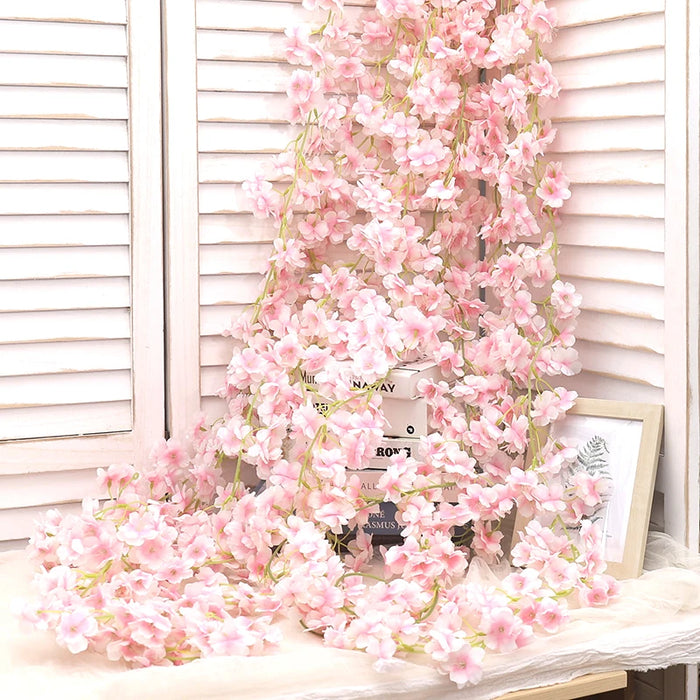 180CM Artificial Sakura Flowers Vine – Wedding Garden Arch, Home Party Decoration, Christmas Bridal Silk Flowers
