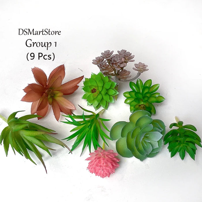 9/6PCS Artificial Succulent Plants – Realistic Faux Cactus for Home Decor, Desktop, and Exhibition Display